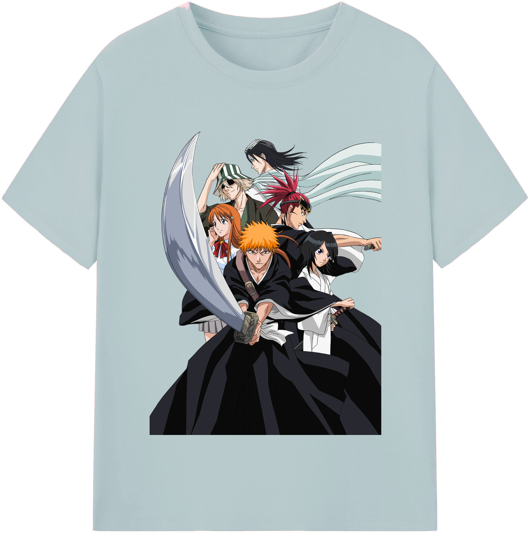 （画像用） ブリーチ 黒崎一護（くろさき いちご）BLEACH Kurosaki Ichigo 綿100％半袖Tシャツ（フロントプリント）